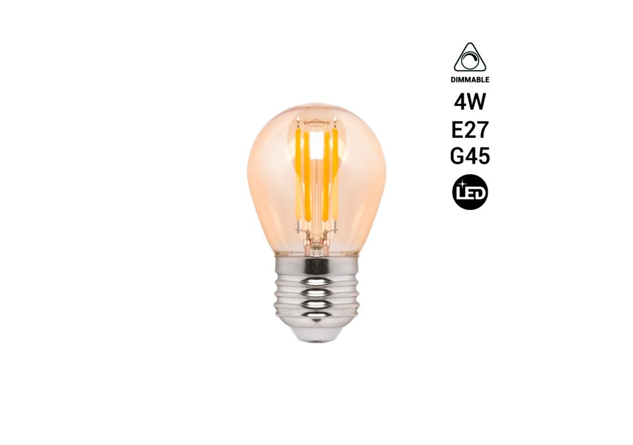 Ampoule LED filament E27 G45 ambrée vintage-Dimmable-4W - BFD1-G45E27-D-AMB - Barcelona LED