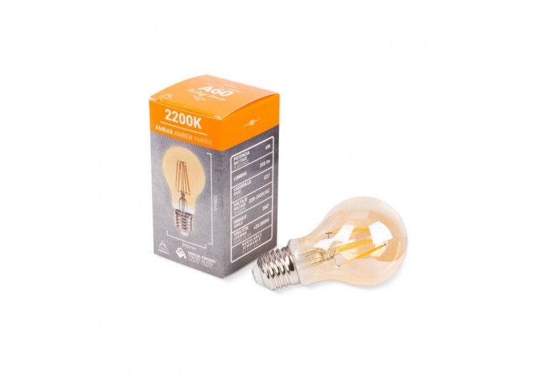Ampoule LED filament E27 A60 ambrée vintage-Dimmable-4W - BFD1-A60E27-D-AMB - Barcelona LED 2