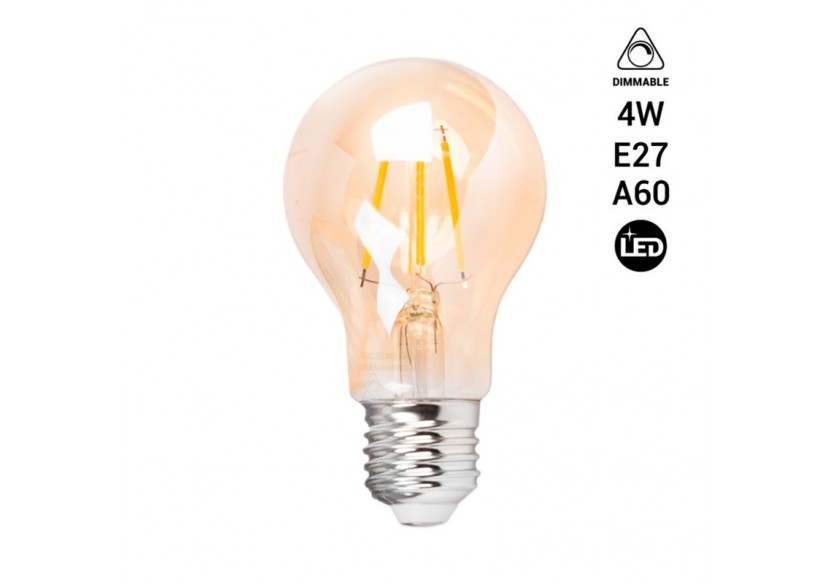 Ampoule LED filament E27 A60 ambrée vintage-Dimmable-4W - BFD1-A60E27-D-AMB - Barcelona LED