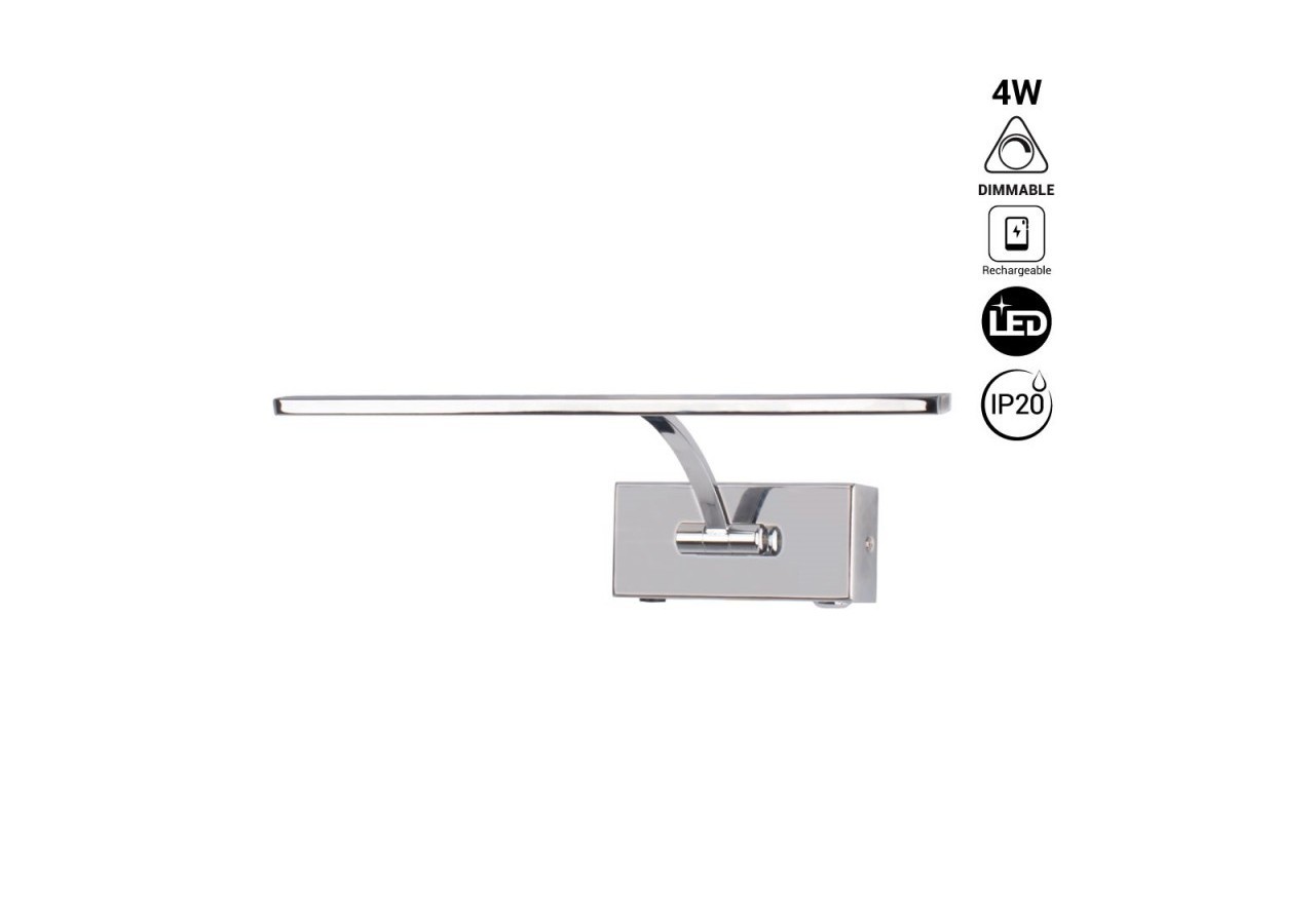 Applique tableau LED à batterie-Dimmable-4W-34cm - LN1524-CR-BC - Barcelona LED