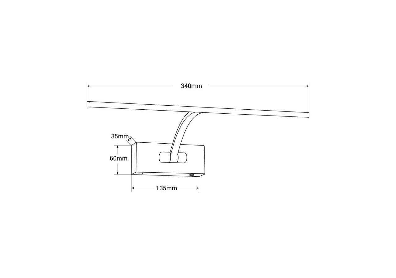Applique tableau LED à batterie-Dimmable-4W-34cm - LN1524-CR-BC - Barcelona LED
