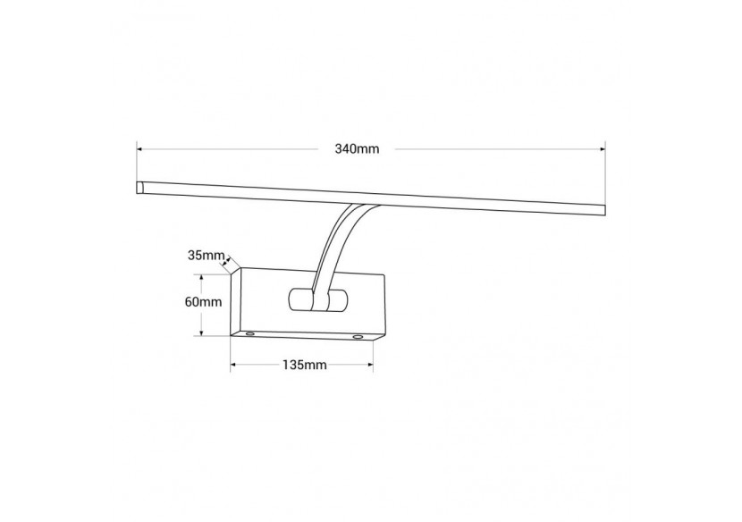 Applique tableau LED à batterie-Dimmable-4W-34cm - LN1524-CR-BC - Barcelona LED