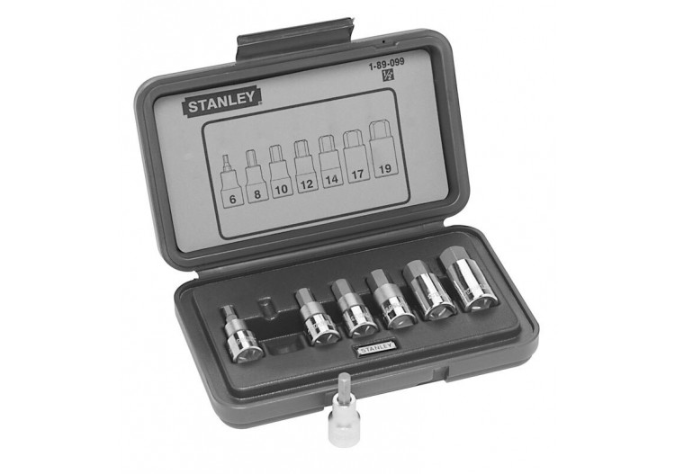 Coffret A Douilles 6 Pans 1/2" - Jeu De 7 Pcs - Stanley : Confort'Mat