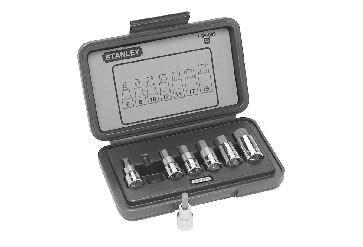 Coffret A Douilles 6 Pans 1/2" - Jeu De 7 Pcs - Stanley : Confort'Mat