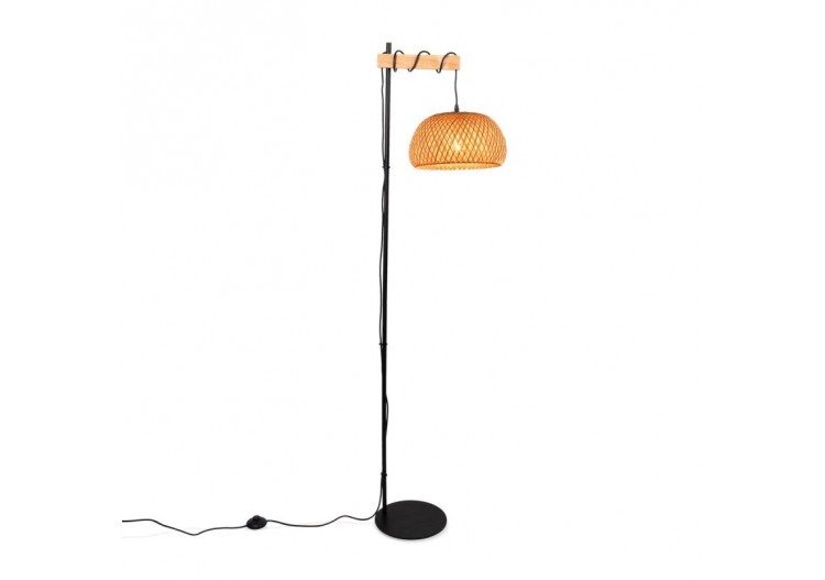 Lampadaire en bois et osier "Frankie"-E27 - LM159 - Barcelona LED