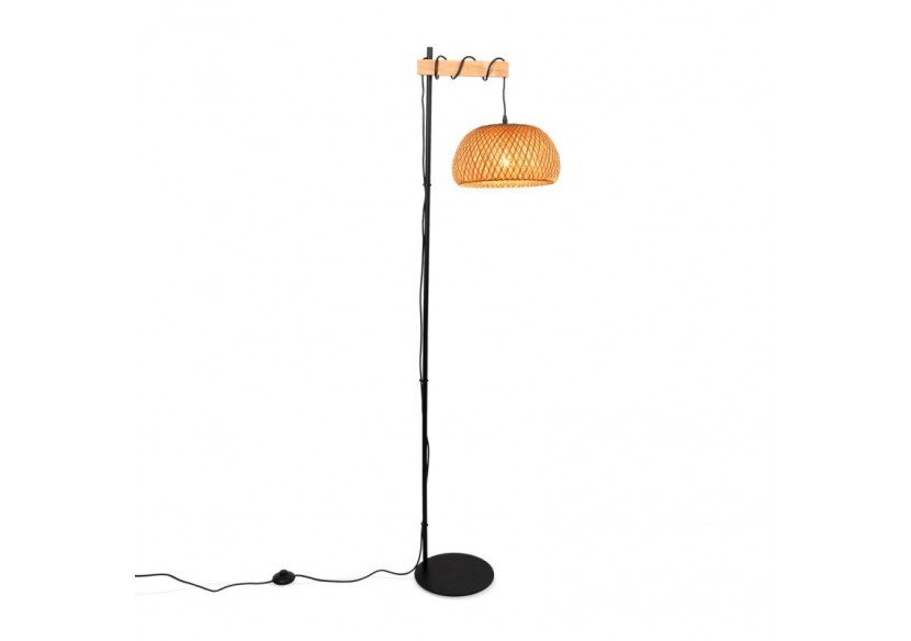 Lampadaire en bois et osier "Frankie"-E27 - LM159 - Barcelona LED