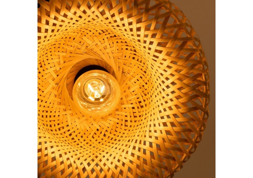 Lampadaire en bois et osier "Frankie"-E27 - LM159 - Barcelona LED