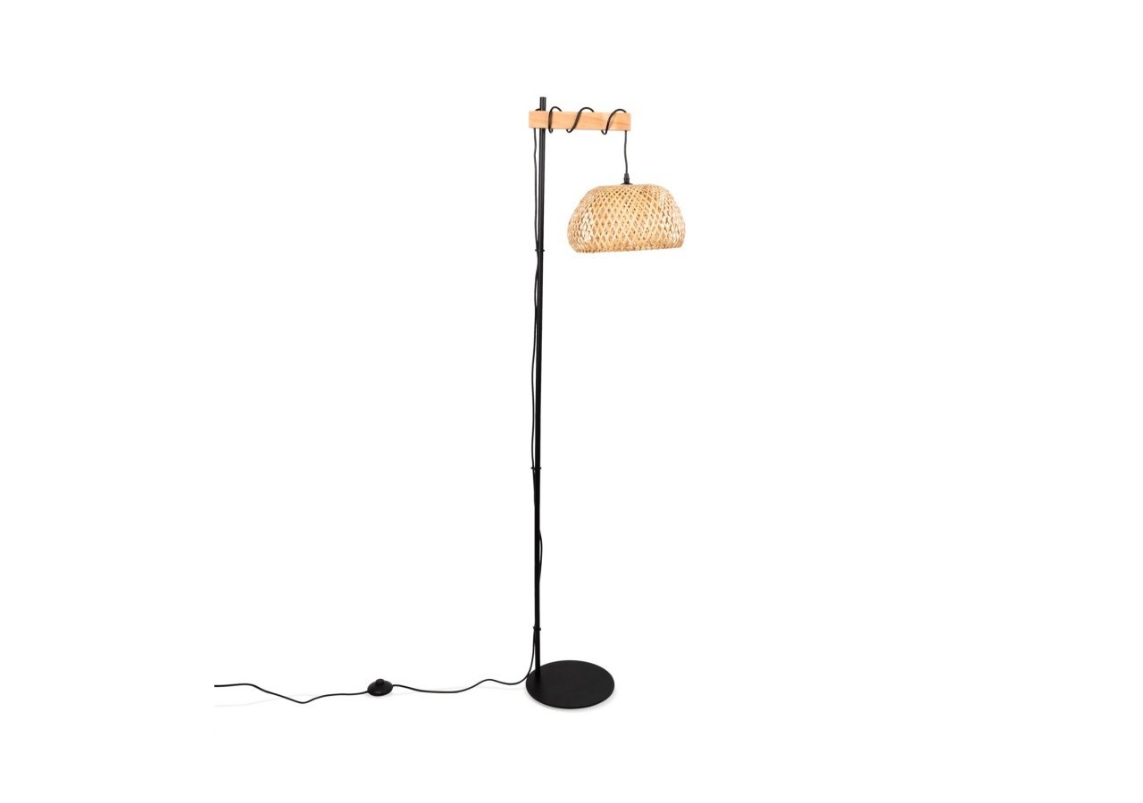 Lampadaire en bois et osier "Frankie"-E27 - LM159 - Barcelona LED