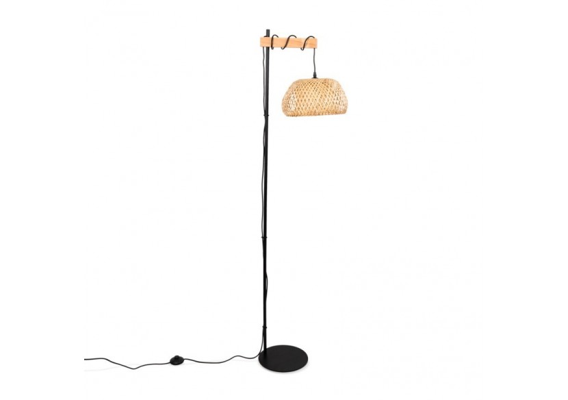 Lampadaire en bois et osier "Frankie"-E27 - LM159 - Barcelona LED