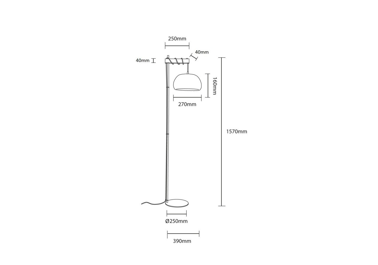 Lampadaire en bois et osier "Frankie"-E27 - LM159 - Barcelona LED