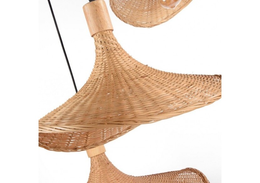 Suspension triple en osier "Bellas 3"-3xE27 - LM145 - Barcelona LED