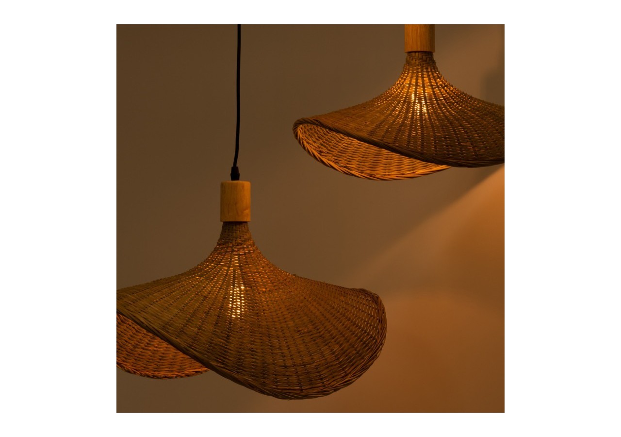 Suspension triple en osier "Bellas 3"-3xE27 - LM145 - Barcelona LED