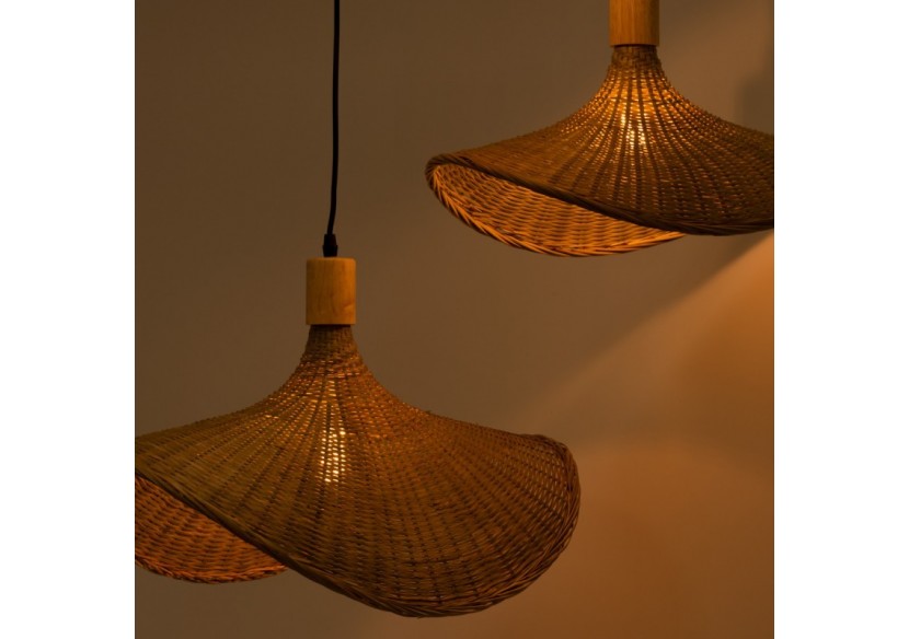 Suspension triple en osier "Bellas 3"-3xE27 - LM145 - Barcelona LED