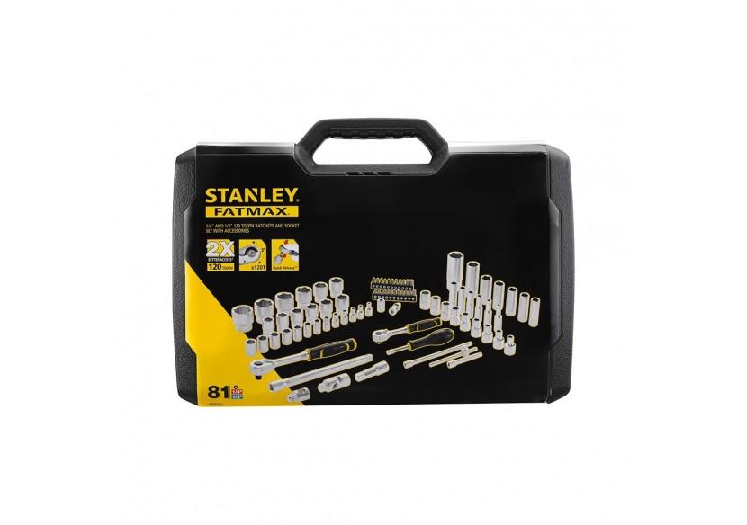 Coffret De Douilles ¼’’ + ½’’ - Jeu De 81 Pcs -   - Fatmax : Confort'Mat