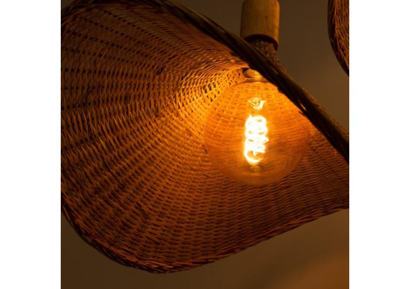 Suspension triple en osier "Bellas 3"-3xE27 - LM145 - Barcelona LED