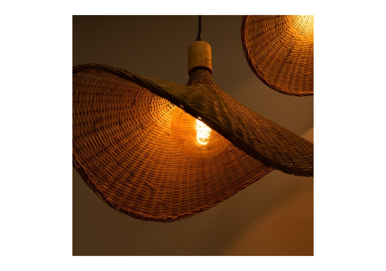 Suspension triple en osier "Bellas 3"-3xE27 - LM145 - Barcelona LED