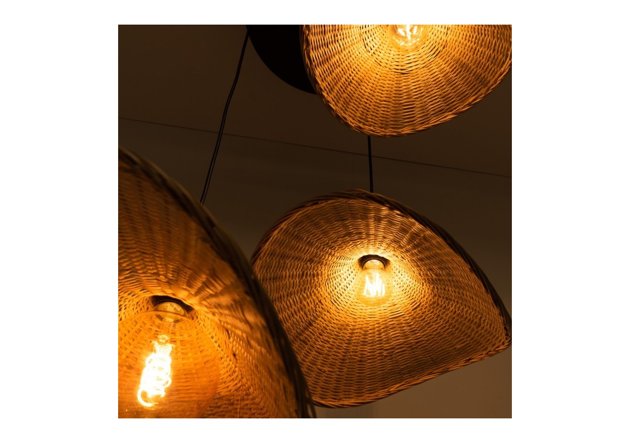 Suspension triple en osier "Bellas 3"-3xE27 - LM145 - Barcelona LED