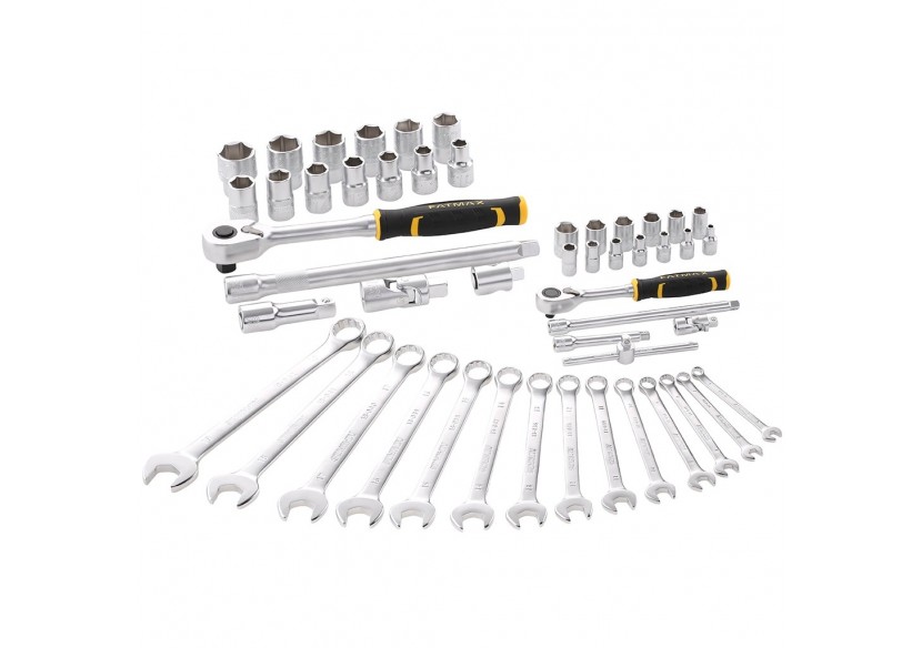 Coffret De Douilles ¼’’ + ½’’ + Clés Mixtes - Jeu De 50 Pcs -   - Fatmax : Confort'Mat