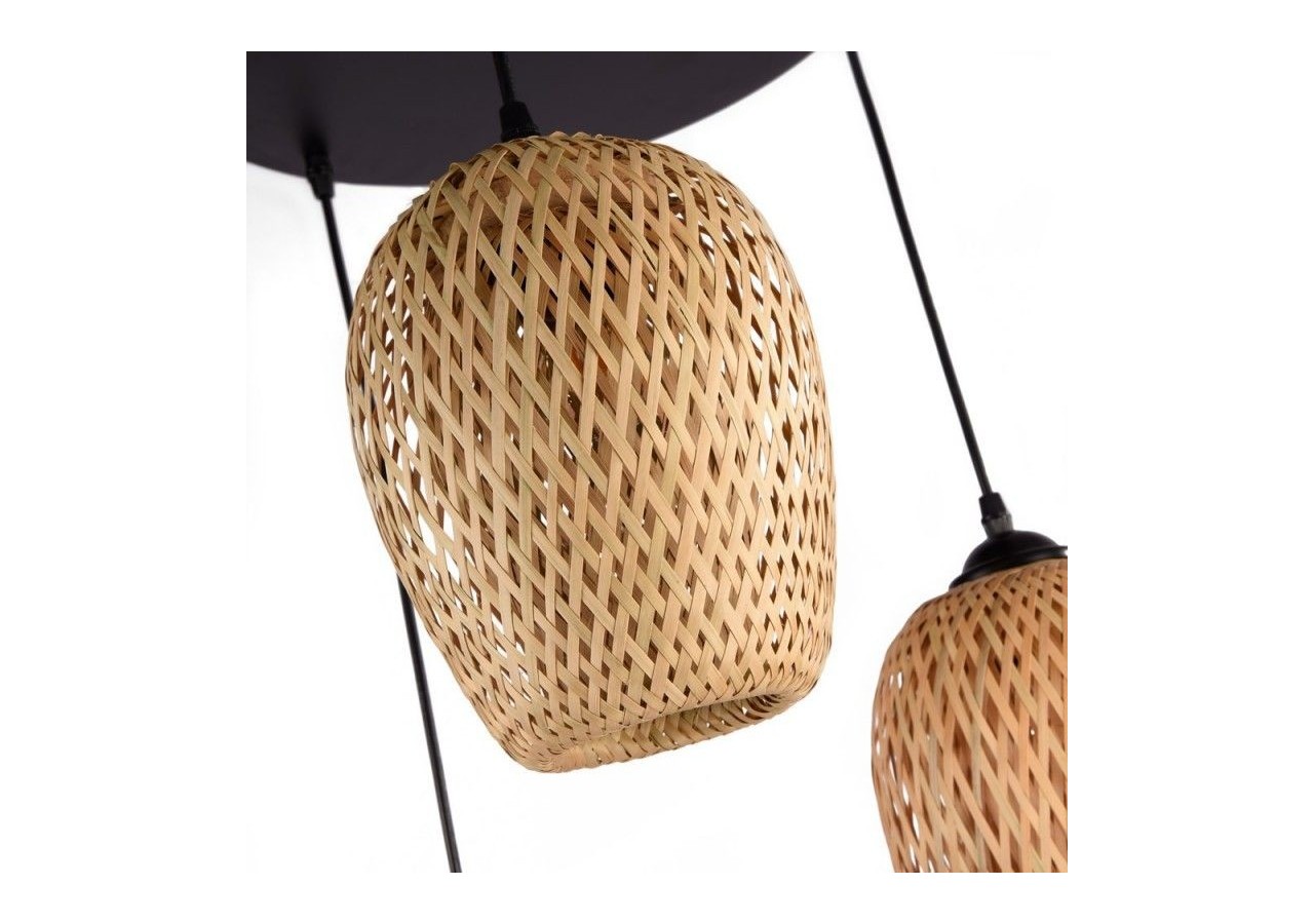 Suspension triple en osier "Trisa"-3xE27 - LM144 - Barcelona LED