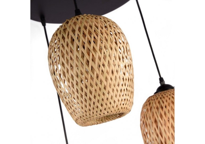Suspension triple en osier "Trisa"-3xE27 - LM144 - Barcelona LED Suspension triple en osier "Trisa"-3xE27 - LM144 - Barcelona LED
