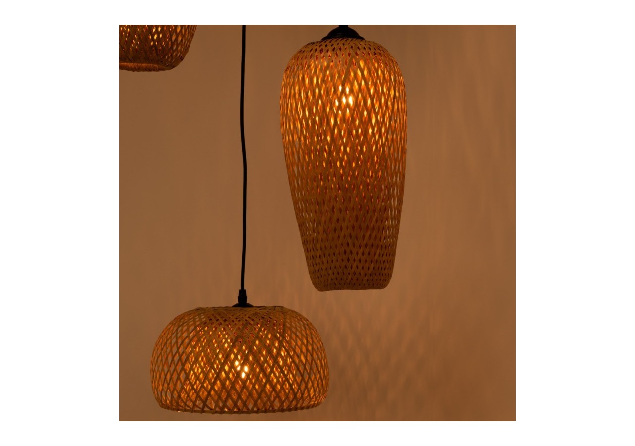 Suspension triple en osier "Trisa"-3xE27 - LM144 - Barcelona LED
