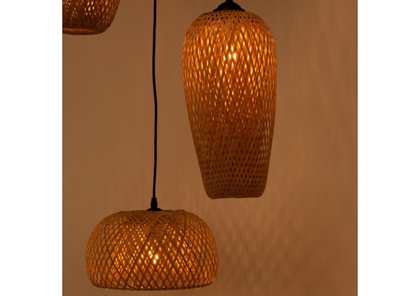 Suspension triple en osier "Trisa"-3xE27 - LM144 - Barcelona LED Suspension triple en osier "Trisa"-3xE27 - LM144 - Barcelona LED