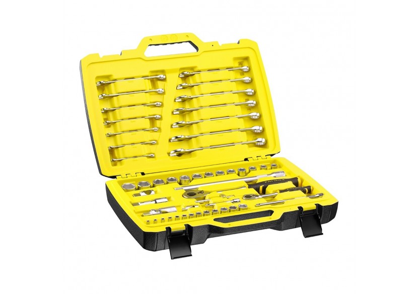 Coffret De Douilles ¼’’ + ½’’ + Clés Mixtes - Jeu De 50 Pcs -   - Fatmax : Confort'Mat