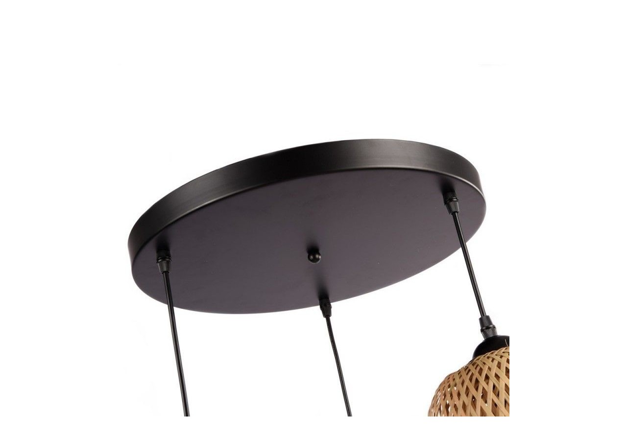 Suspension triple en osier "Trisa"-3xE27 - LM144 - Barcelona LED