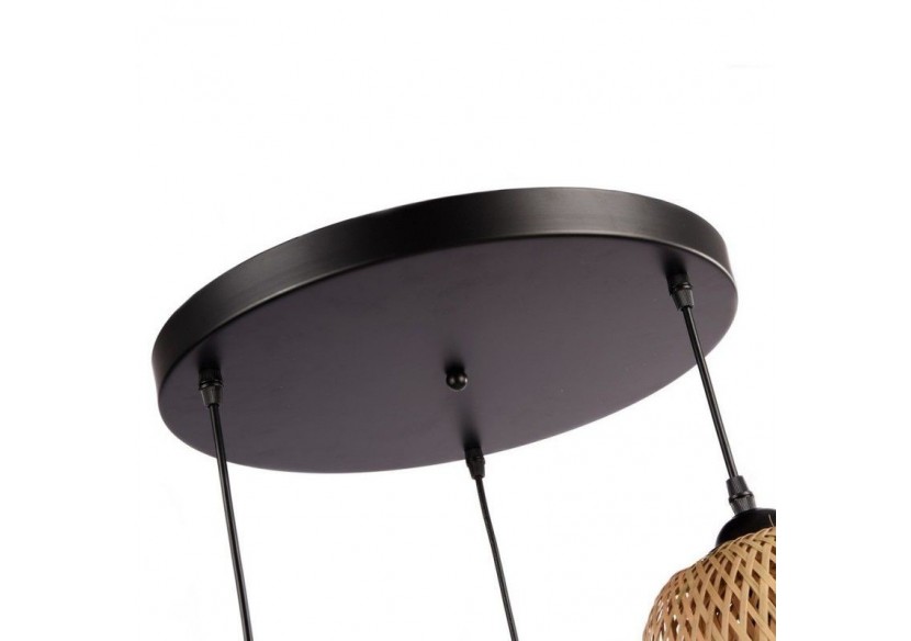 Suspension triple en osier "Trisa"-3xE27 - LM144 - Barcelona LED Suspension triple en osier "Trisa"-3xE27 - LM144 - Barcelona LED