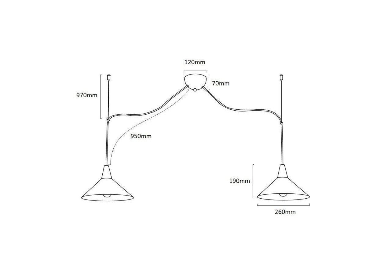 Suspension double en métal et bois "Selroom"-2xE27 - LN3019-B - Barcelona LED