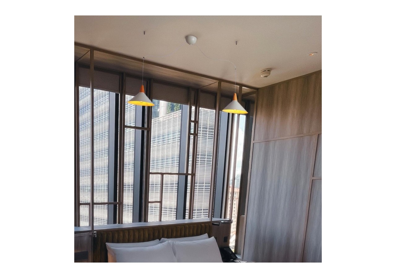 Suspension double en métal et bois "Selroom"-2xE27 - LN3019-B - Barcelona LED
