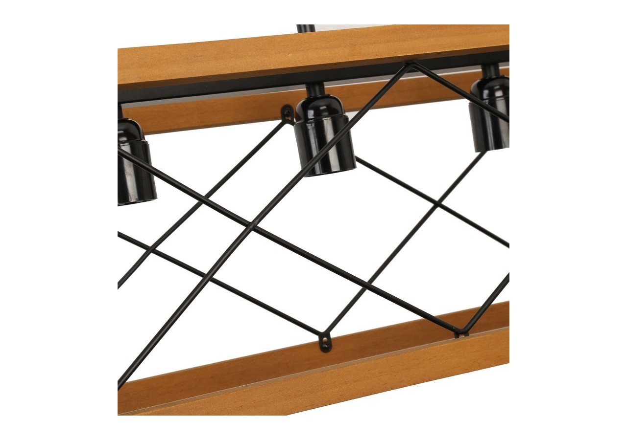 Suspension vintage en bois et métal "Sisca"-5xE27 - LN3018 - Barcelona LED