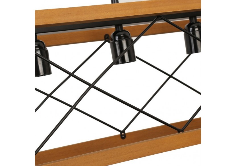 Suspension vintage en bois et métal "Sisca"-5xE27 - LN3018 - Barcelona LED