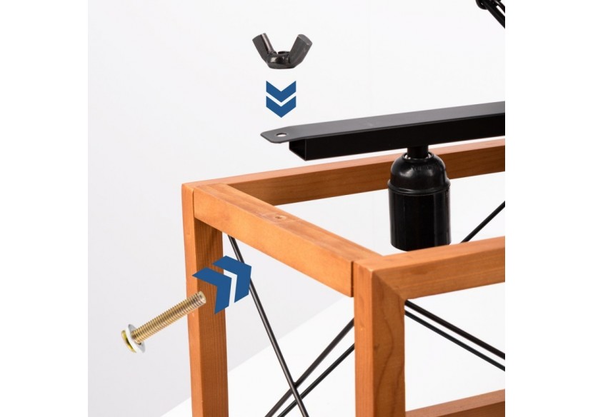 Suspension vintage en bois et métal "Sisca"-5xE27 - LN3018 - Barcelona LED