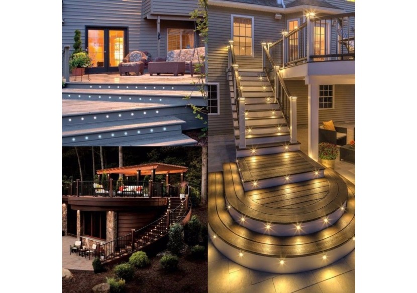 Kit 6 balises escalier 0,3W RGB 12V diamètre 24x38.5mm - BA50007-RGB - Barcelona LED