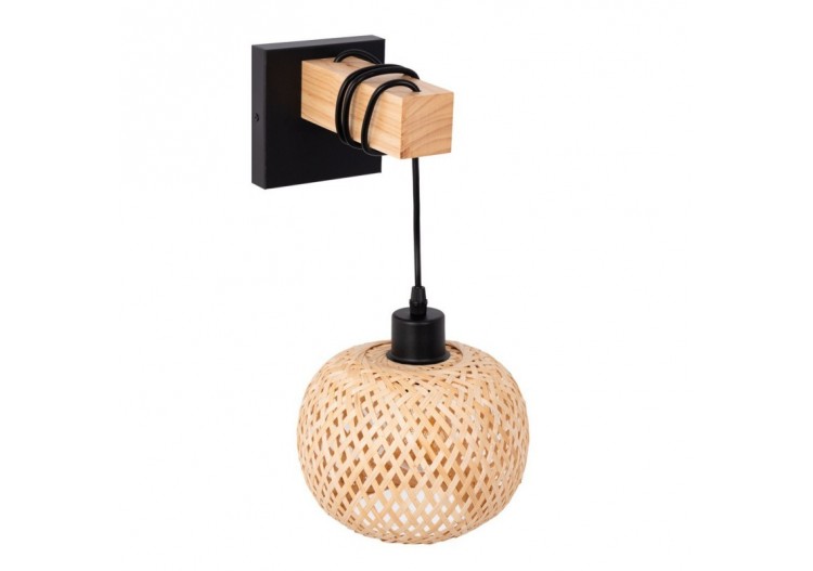 Applique murale en bois et osier "Shelley"-E27 - LM136 - Barcelona LED
