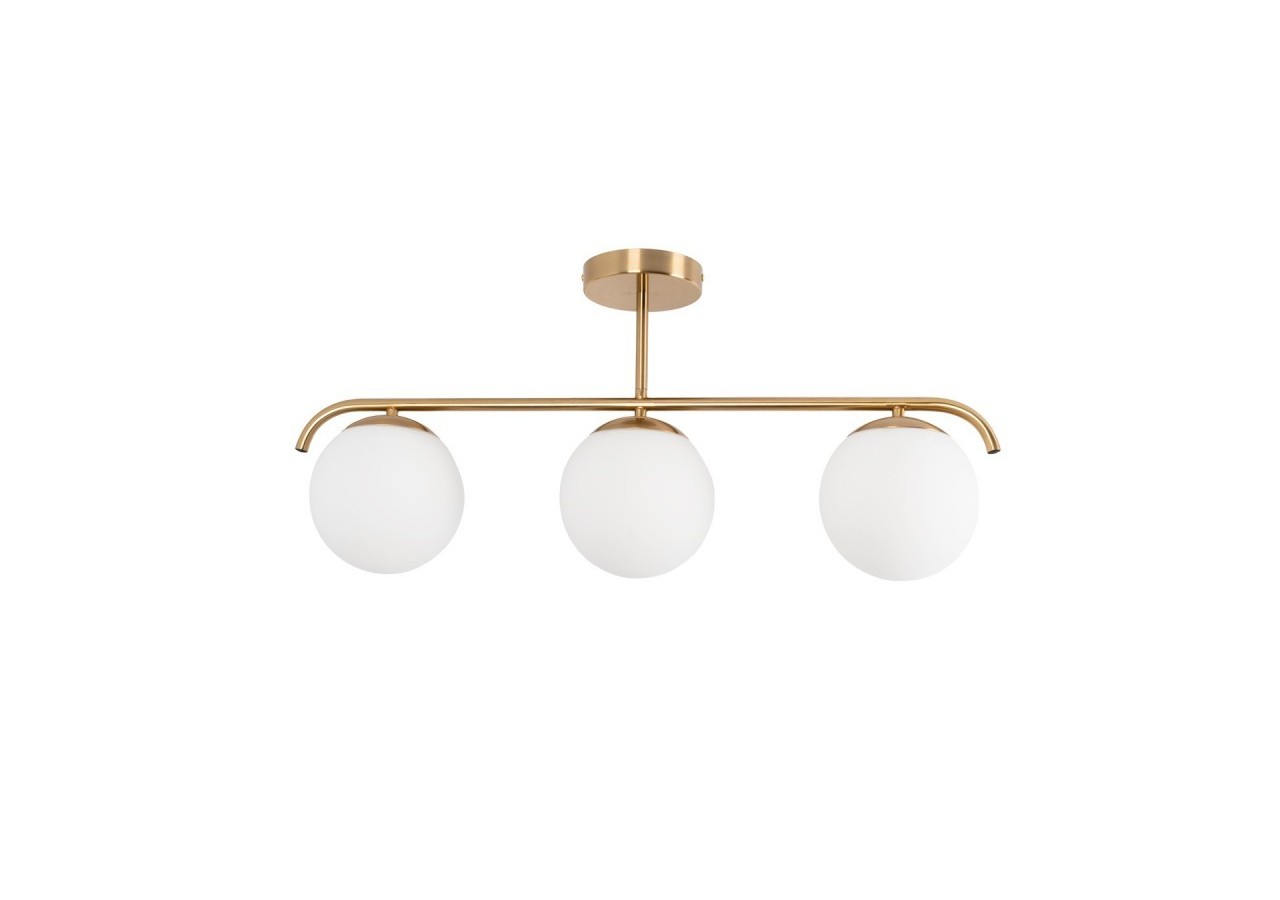Plafonnier triple globe en verre et métal doré "TALÍ"-3xE27 - LD1009-D - Barcelona LED
