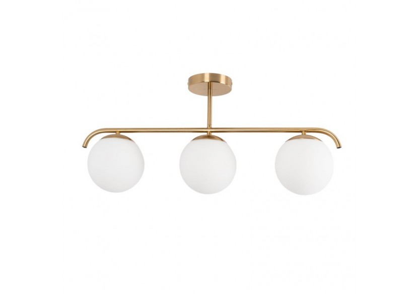 Plafonnier triple globe en verre et métal doré "TALÍ"-3xE27 - LD1009-D - Barcelona LED Plafonnier triple globe en verre et métal doré "TALÍ"-3xE27 - LD1009-D - Barcelona LED