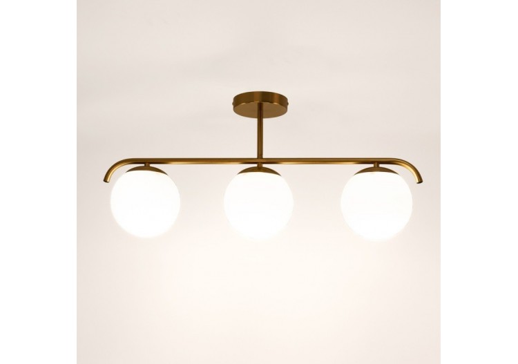 Plafonnier triple globe en verre et métal doré "TALÍ"-3xE27 - LD1009-D - Barcelona LED 2