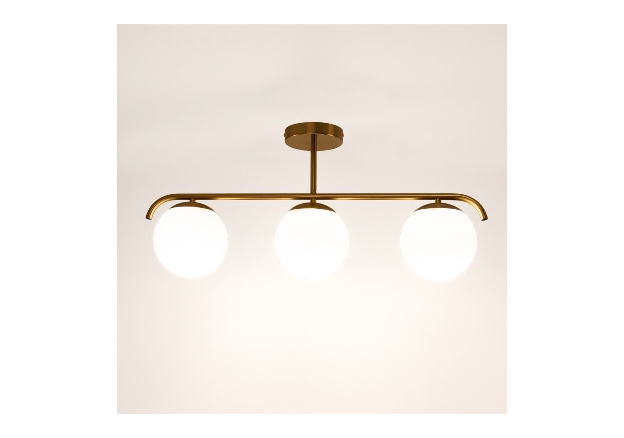 Plafonnier triple globe en verre et métal doré "TALÍ"-3xE27 - LD1009-D - Barcelona LED