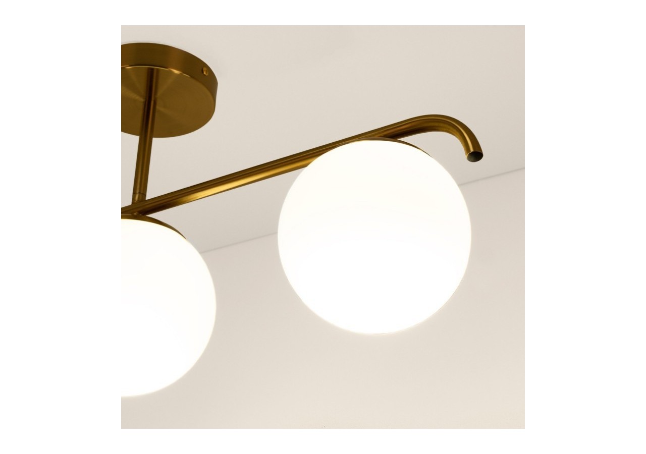 Plafonnier triple globe en verre et métal doré "TALÍ"-3xE27 - LD1009-D - Barcelona LED