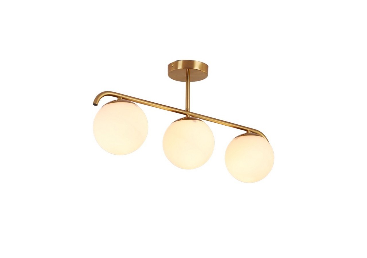 Plafonnier triple globe en verre et métal doré "TALÍ"-3xE27 - LD1009-D - Barcelona LED