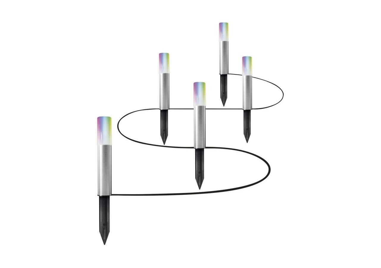 Luminaire extérieur 5 spots SMART WiFi GARDEN POLE RGBW - O478190 - Barcelona LED