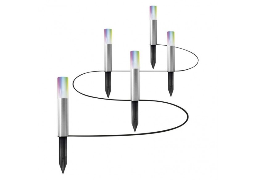 Luminaire extérieur 5 spots SMART WiFi GARDEN POLE RGBW - O478190 - Barcelona LED