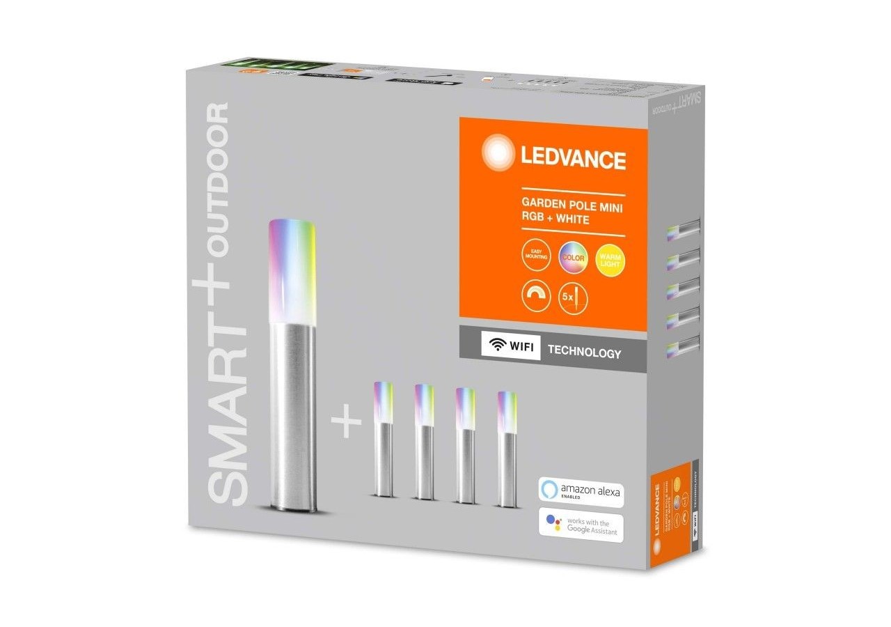 Luminaire extérieur 5 spots SMART WiFi GARDEN POLE RGBW - O478190 - Barcelona LED