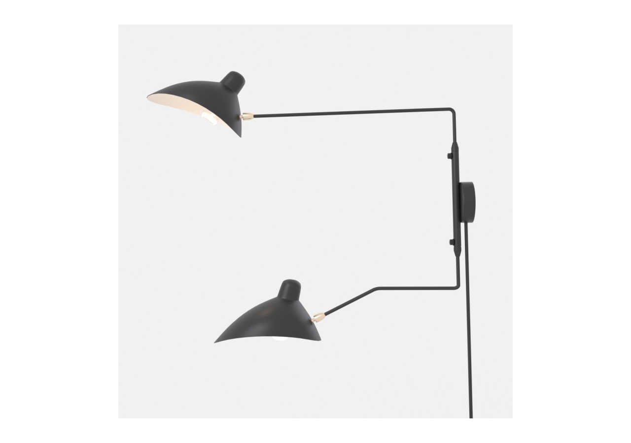 Applique murale design "Louise" avec interrupteur et prise-2xE27 - L3071-2-EU-N - Barcelona LED