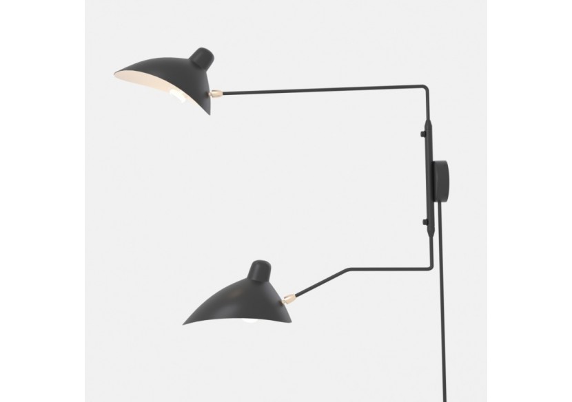 Applique murale design "Louise" avec interrupteur et prise-2xE27 - L3071-2-EU-N - Barcelona LED Applique murale design "Louise" avec interrupteur et prise-2xE27 - L3071-2-EU-N - Barcelona LED