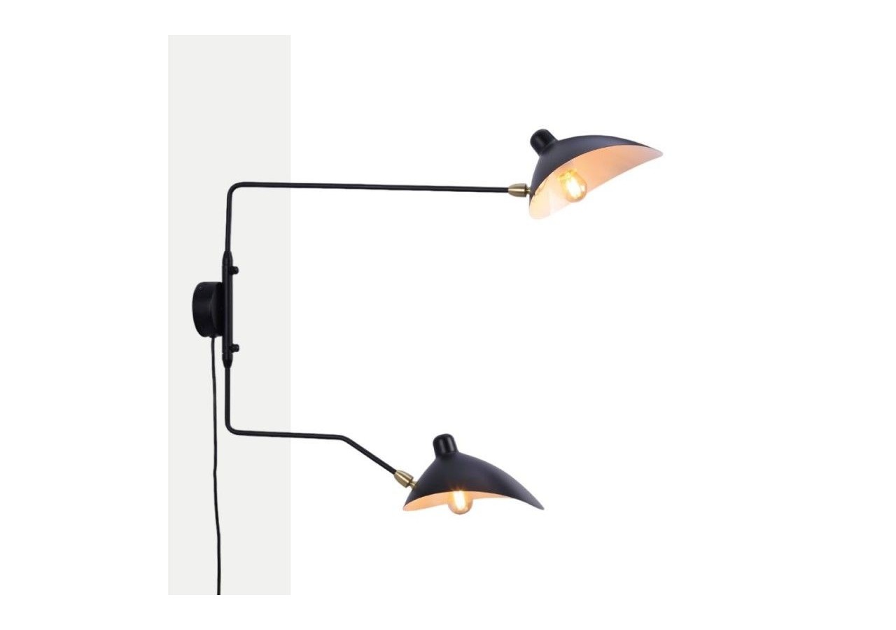 Applique murale design "Louise" avec interrupteur et prise-2xE27 - L3071-2-EU-N - Barcelona LED