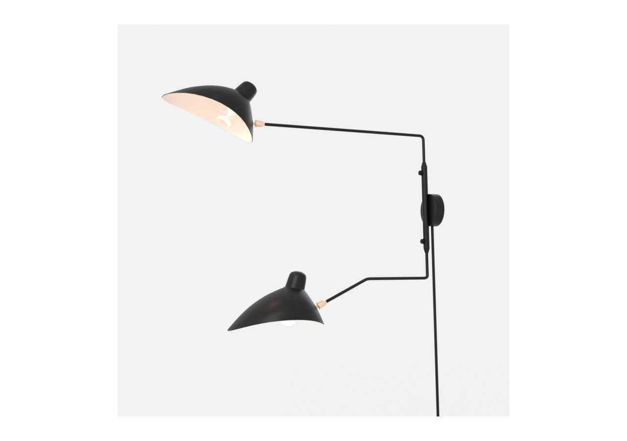 Applique murale design "Louise" avec interrupteur et prise-2xE27 - L3071-2-EU-N - Barcelona LED