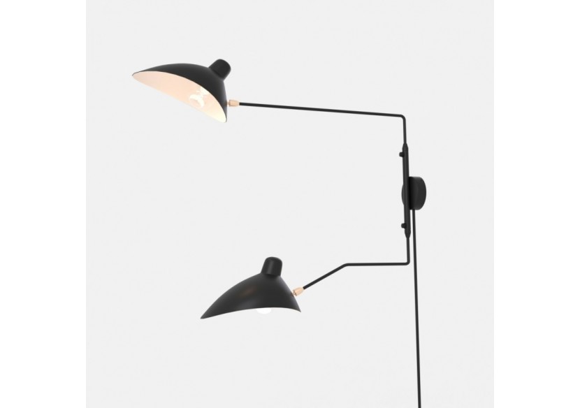 Applique murale design "Louise" avec interrupteur et prise-2xE27 - L3071-2-EU-N - Barcelona LED Applique murale design "Louise" avec interrupteur et prise-2xE27 - L3071-2-EU-N - Barcelona LED